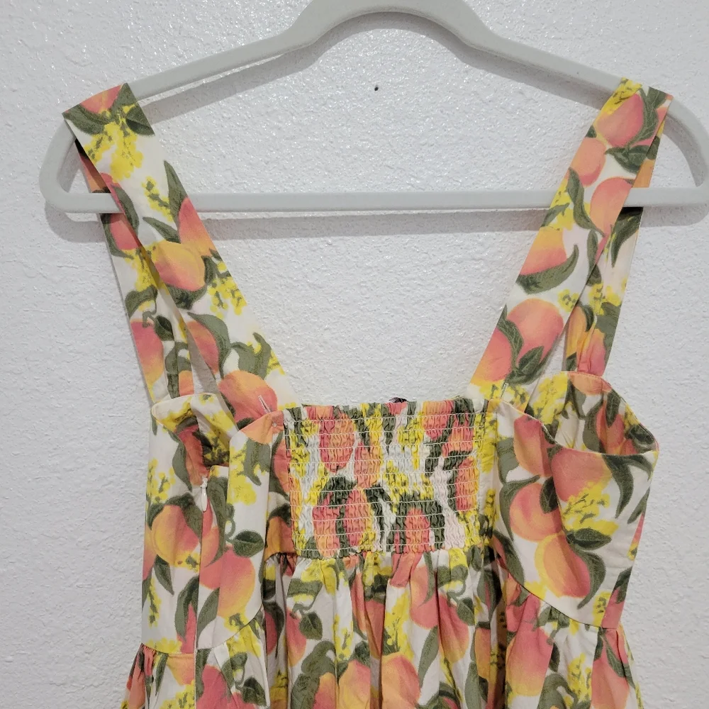 J Crew Cotton Poplin Squareneck Midi Dress Petite Size 2  CJ529 NWT Peaches